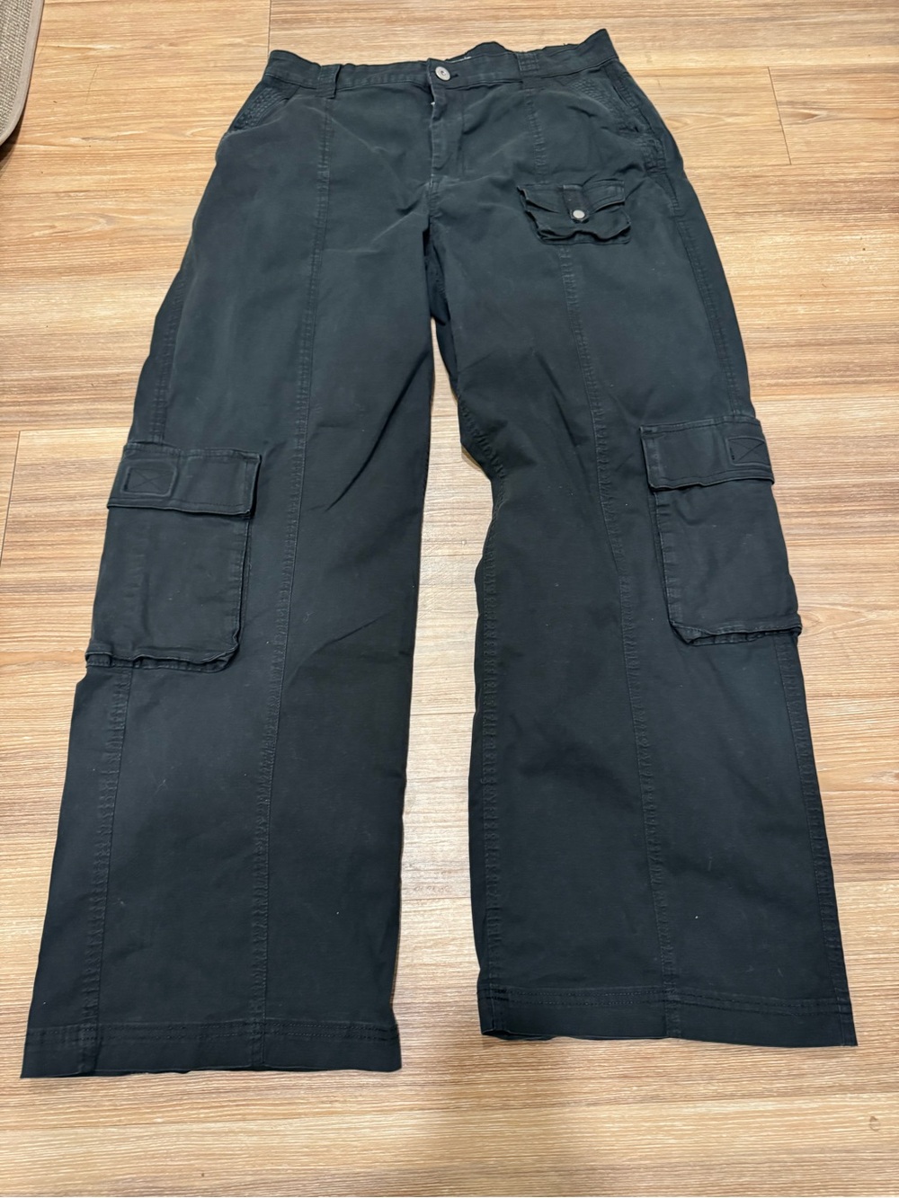Cotton On womens Black Cargo Trousers with Utility Pockets Size 10